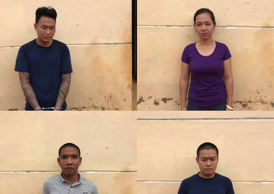 4 đối tượng đã bị khởi tố. Ảnh: Văn Ngọc