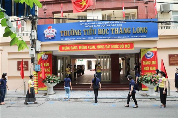 Trường tiểu học Thăng Long, Hà Nội. (Ảnh: Thanh Tùng/TXVN)