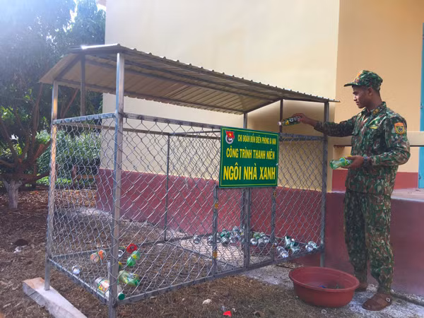 Ngôi nhà xanh của Chi đoàn Đồn Biên phòng Ia Nan. Ảnh: P.D