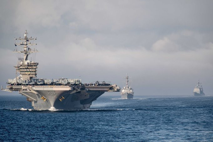 6 tàu sân bay Mỹ đang được triển khai. Ảnh: Twitter 6 tàu sân bay Mỹ đang được triển khai. Ảnh: Twitter