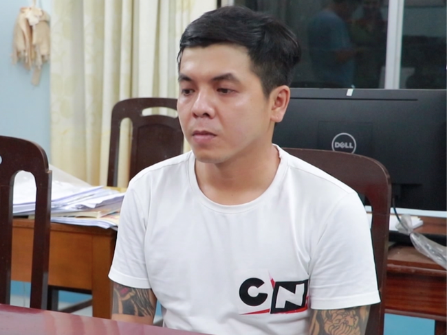 Nguyễn Thanh Tâm tại cơ quan công an.