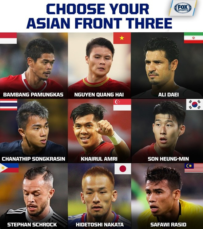  Quang Hải sánh ngang các ngôi sao như Son Heung-min, Nakata... Ảnh Fox Sports Asia