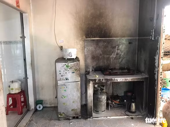 Hiện trường nơi xảy ra vụ việc khiến hai cha con ông Nay tử vong do bỏng nặng - Ảnh: H.T.