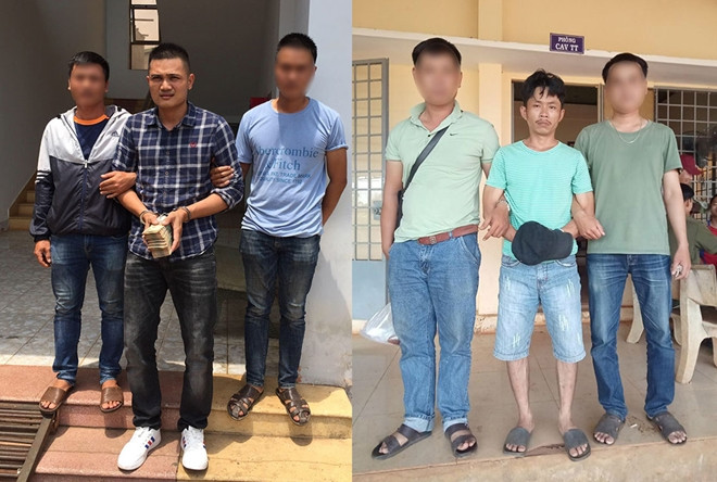 Công an huyện Cư Jút bắt giữ 2 đối tượng Hà Xuân Hải và Lê Sơn.