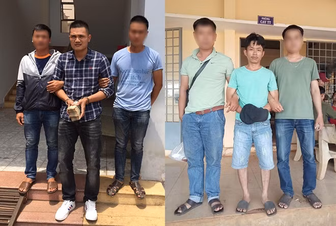 Công an huyện Cư Jút bắt giữ 2 đối tượng Hà Xuân Hải và Lê Sơn.