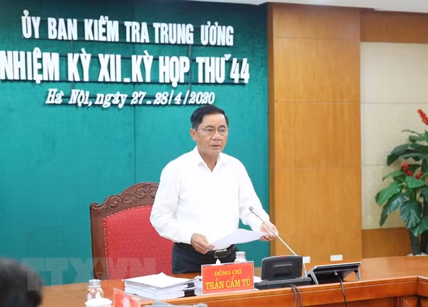 Đồng chí Trần Cẩm Tú, Bí thư Trung ương Đảng, Chủ nhiệm Ủy ban Kiểm tra Trung ương chủ trì kỳ họp. (Ảnh: Phương Hoa/TTXVN)