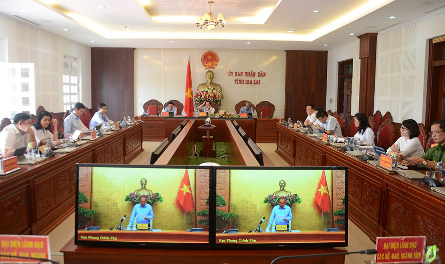 Quang cảnh hội nghị trực tuyến công bố chỉ số cải cách hành chính năm 2019. Ảnh: P.L