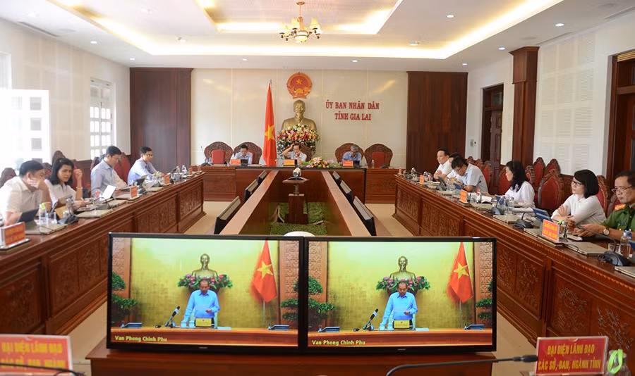 Quang cảnh hội nghị trực tuyến công bố chỉ số cải cách hành chính năm 2019. Ảnh: P.L Quang cảnh hội nghị trực tuyến công bố chỉ số cải cách hành chính năm 2019. Ảnh: P.L