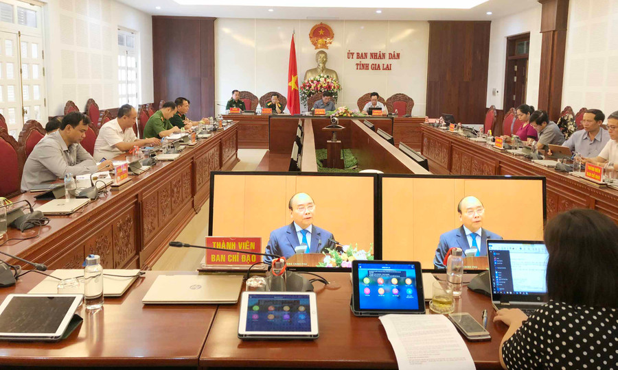 Quang cảnh Hội nghị trực tuyến về phòng, chống thiên tai tại điểm cầu Gia Lai. Ảnh: Lê Nam Quang cảnh Hội nghị trực tuyến về phòng-chống thiên tai tại điểm cầu Gia Lai. Ảnh: Lê Nam