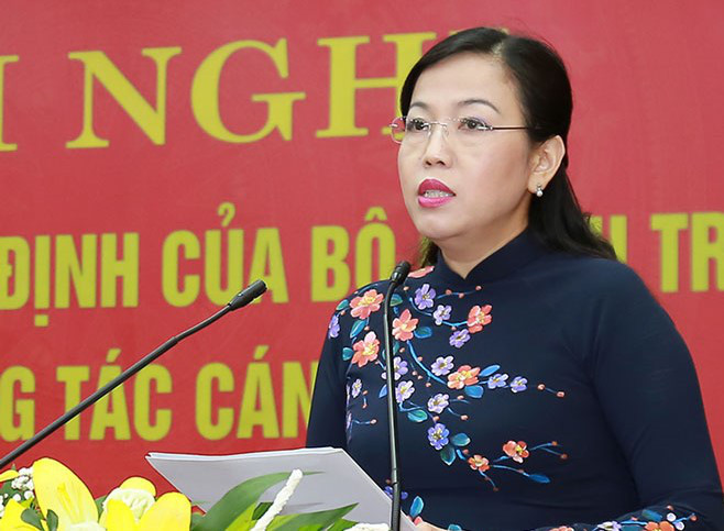 Bà Nguyễn Thanh Hải, tân Bí thư Tỉnh ủy Thái Nguyên, phát biểu - Ảnh: Báo Thái Nguyên Bà Nguyễn Thanh Hải, tân Bí thư Tỉnh ủy Thái Nguyên, phát biểu - Ảnh: Báo Thái Nguyên