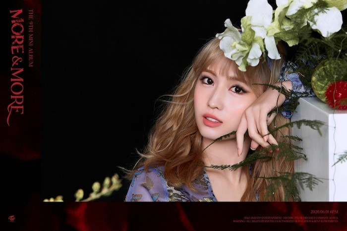 Dù được trang điểm nhẹ nhàng, song vẫn không khiến Momo mờ nhạt trong bộ ảnh lần này. Ảnh: JYP