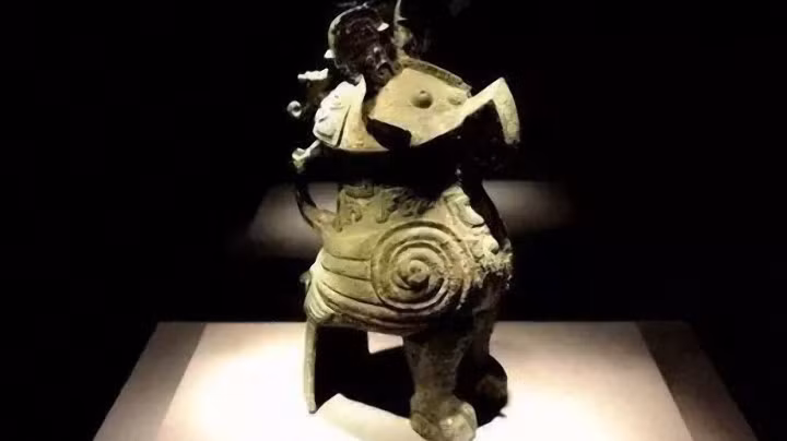 Cổ vật bằng đồng này là một kho báu cấp quốc gia được trưng bày trong bảo tàng tỉnh Hà Nam, Trung Quốc. Hình dạng của nó rất kỳ lạ