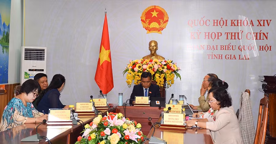  Quang cảnh kỳ họp tại điểm cầu tỉnh Gia Lai. Ảnh: Trần Dung