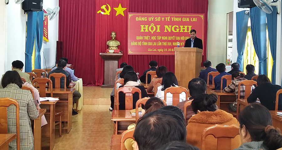  Trên 220 cán bộ, đảng viên thuộc Đảng bộ Bộ phận và 11 Chi bộ trực thuộc Đảng bộ Sở Y tế học tập, quán triệt Nghị quyết. Ảnh: Như Nguyện