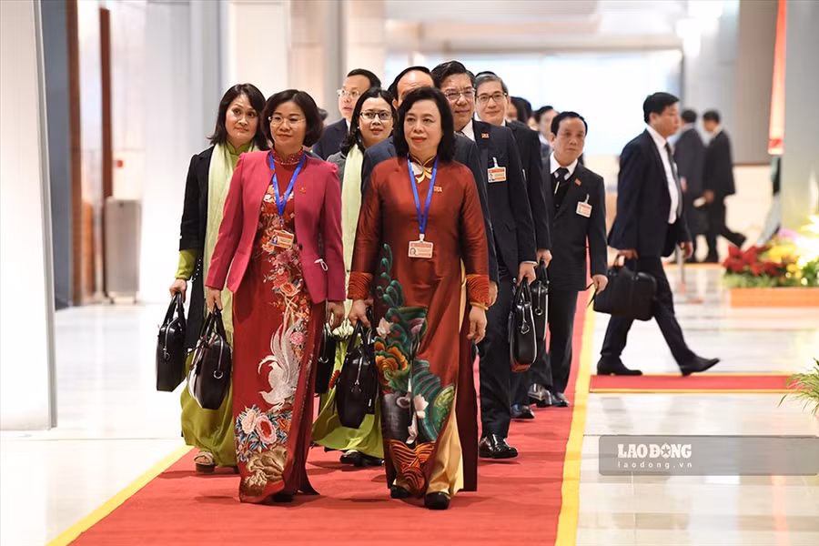 Đại biểu dự Đại hội đại biểu toàn quốc lần thứ XIII của Đảng. Ảnh PV