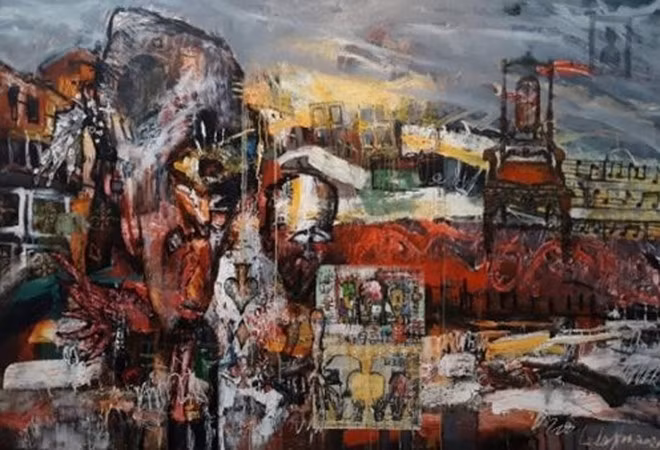 Tranh của họa sĩ Lê Thừa Hải - ẢNH: NSCC