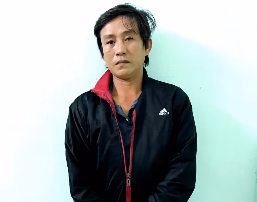 Đối tượng Quý tại cơ quan Công an. Ảnh: Văn Ngọc