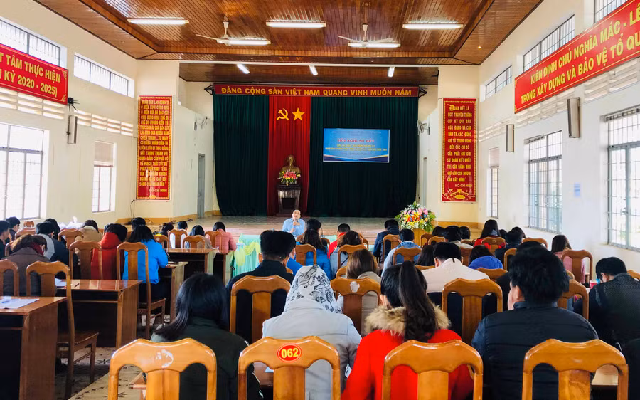 Toàn cảnh hội nghị sơ kết công tác Đoàn-Đội trường học học kỳ I. Ảnh P.L