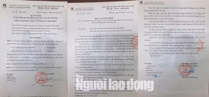 Báo cáo giải trình xác định 4 đối tượng đứng ra nhận tiền cho xe qua cầu đang xây dựng.