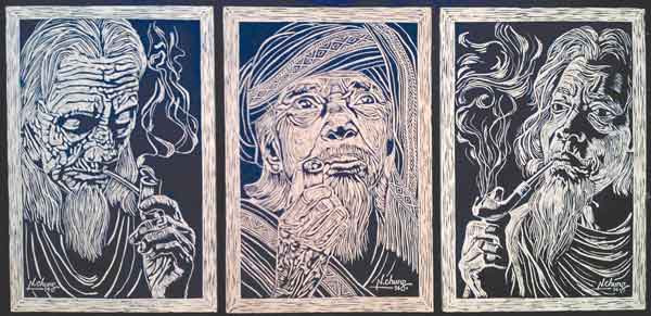 Tác phẩm “Trăn trở Tây Nguyên” của họa sĩ Nguyễn Văn Chung. 