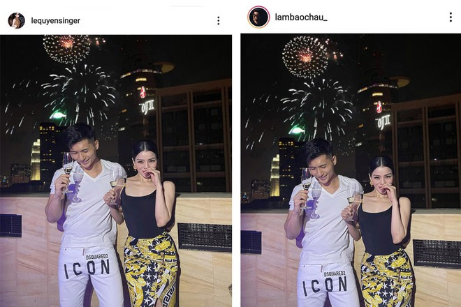 Lệ Quyên và Lâm Bảo Châu đồng loạt đăng ảnh đón năm mới bên nhau. ẢNH: CHỤP MÀN HÌNH Lệ Quyên và Lâm Bảo Châu đồng loạt đăng ảnh đón năm mới bên nhau. ẢNH: CHỤP MÀN HÌNH
