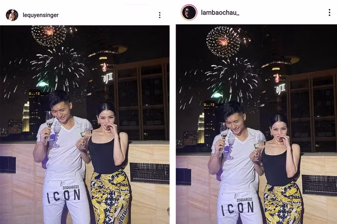 Lệ Quyên và Lâm Bảo Châu đồng loạt đăng ảnh đón năm mới bên nhau. ẢNH: CHỤP MÀN HÌNH