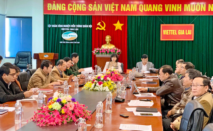 Quang cảnh hội nghị trực tuyến tại điểm cầu Gia Lai. Ảnh: Như Nguyện