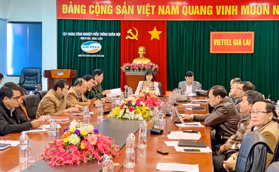 Quang cảnh hội nghị trực tuyến tại điểm cầu Gia Lai. Ảnh: Như Nguyện