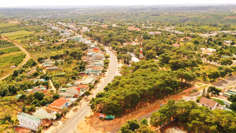  Thị trấn Kon Dơng (huyện Mang Yang) hôm nay. Ảnh: Phương Vi