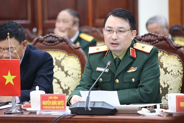 Thiếu tướng Nguyễn Quốc Duyệt, Tư lệnh Bộ Tư lệnh Thủ đô Hà Nội phát biểu tại buổi làm việc. (Ảnh: Nguyễn Cúc/TTXVN) Thiếu tướng Nguyễn Quốc Duyệt, Tư lệnh Bộ Tư lệnh Thủ đô Hà Nội phát biểu tại buổi làm việc. (Ảnh: Nguyễn Cúc/TTXVN)