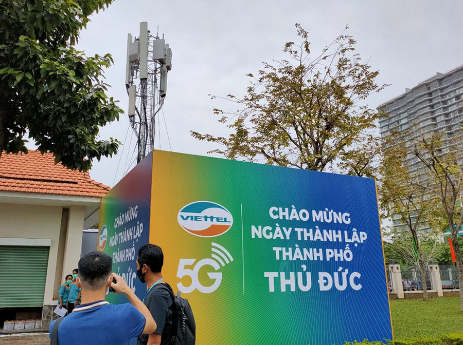 Thành phố Thủ Đức (TPHCM) vừa được thành lập đã được phủ sóng 5G. Ảnh: Thế Lâm.