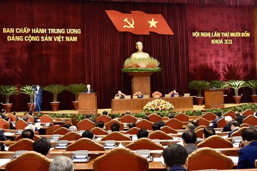 Đại biểu dự Hội nghị Trung ương 14 Ban Chấp hành Trung ương khoá XII. (Ảnh Nhật Bắc, nguồn LĐO)