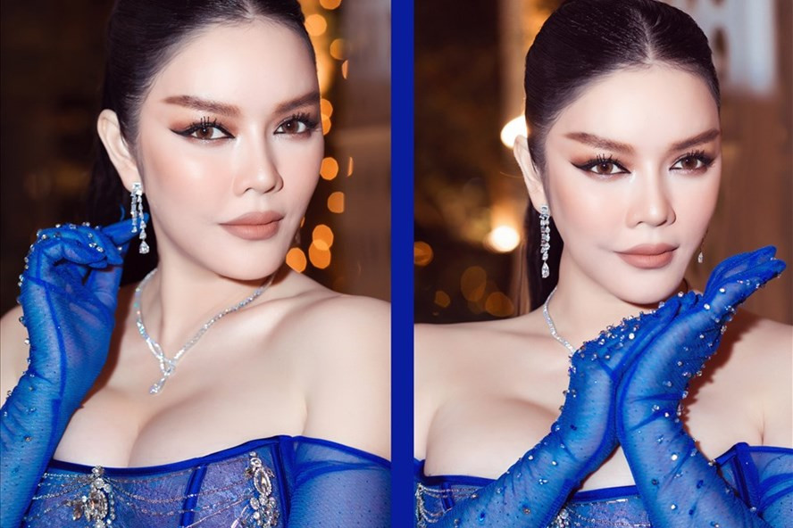 Lý Nhã Kỳ đẹp gợi cảm trong bộ đầm của nhà thiết kế Đỗ Long. Ảnh: Linh Phạm.