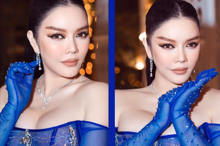 Lý Nhã Kỳ đẹp gợi cảm trong bộ đầm của nhà thiết kế Đỗ Long. Ảnh: Linh Phạm.