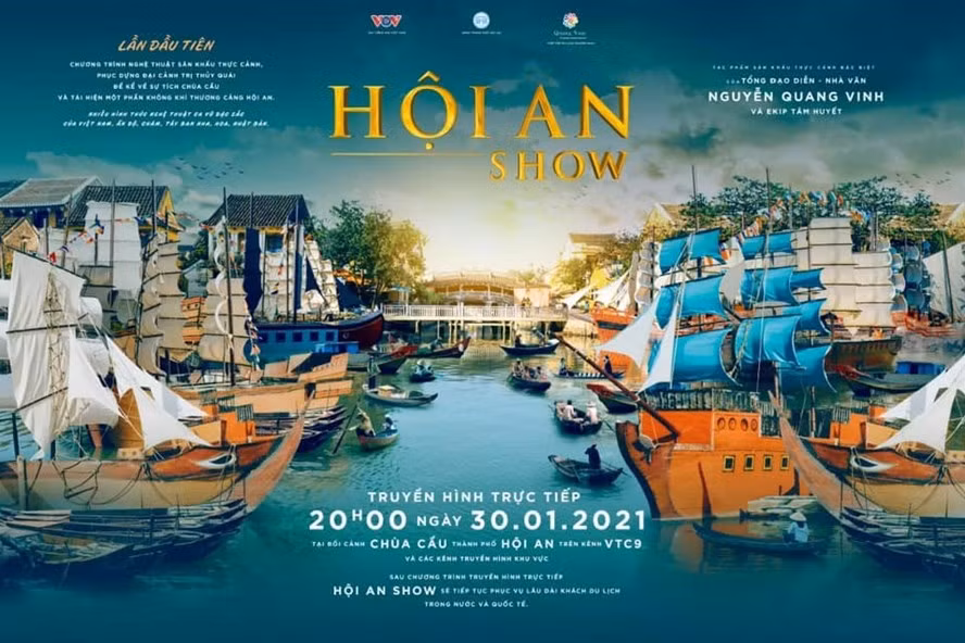 Thực cảnh mô tả Thương cảng Hội An trên bến, dưới thuyền những năm thế kỷ trước, nhằm thu hút nhiều hơn du khách đến với Hội An (ảnh Hội An Ancient town)