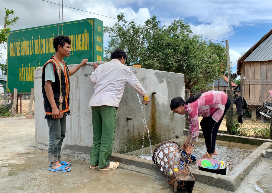 Công trình góp phần cung cấp nước sinh hoạt cho dân làng Lơ Pơ. Ảnh: Như Nguyện