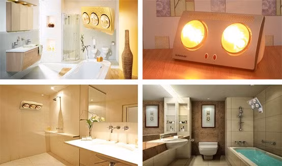 Đèn sưởi phòng tắm là vật dụng không thể thiếu vào những ngày đông lạnh. Đồ họa: Kim Nhung