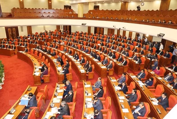 Quang cảnh Hội nghị thứ 13 Ban Chấp hành Trung ương Đảng khóa XII. (Nguồn: TTXVN)