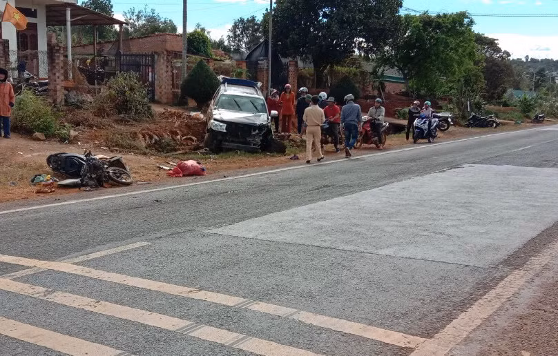 Hiện trường của vụ tai nạn. Ảnh: Văn Ngọc