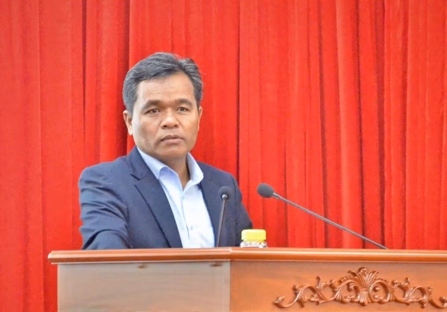 8-1 Đồng chí Hồ Văn Niên-Bí thư Tỉnh ủy phát biểu chỉ đạo tại Hội nghị-ảnh Phương Linh