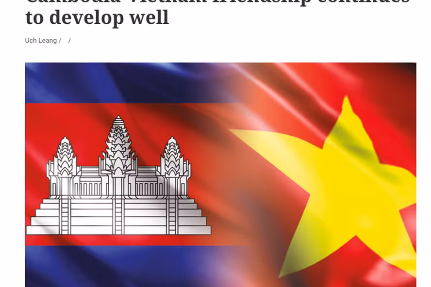  Ảnh chụp màn hình bài viết trên tờ Khmer Times.
