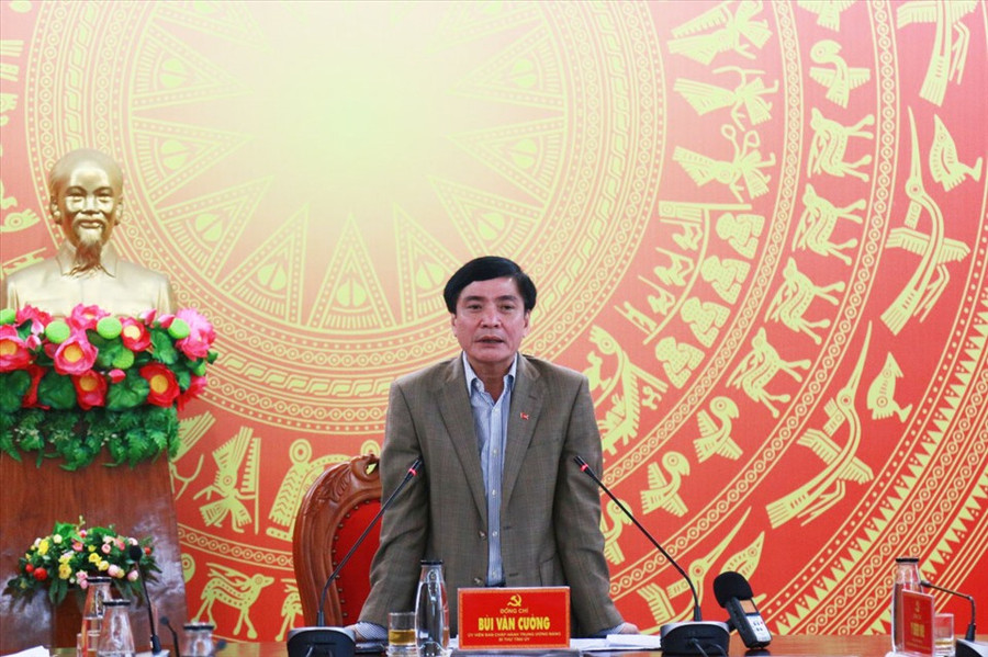 Bí thư Đắk Lắk Bùi Văn Cường phát biểu chỉ đạo. Ảnh: Bảo Trung