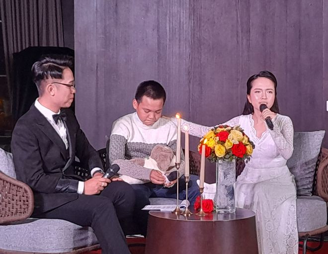 Chiến binh K phổi Lê Hoàng Ngân chia sẻ về quỹ học bổng dành cho con của những chiến binh K đã mất ẢNH: AN DY