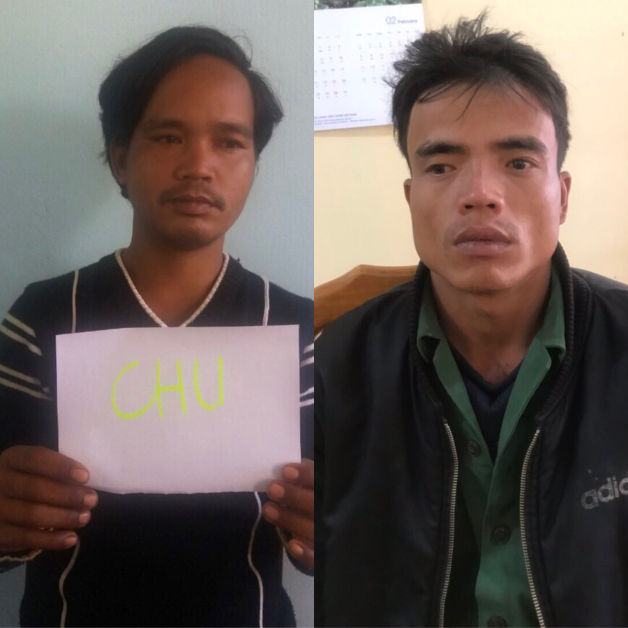 2 đối tượng Chu và Trung đã bị bắt giữ. Ảnh: Văn Ngọc