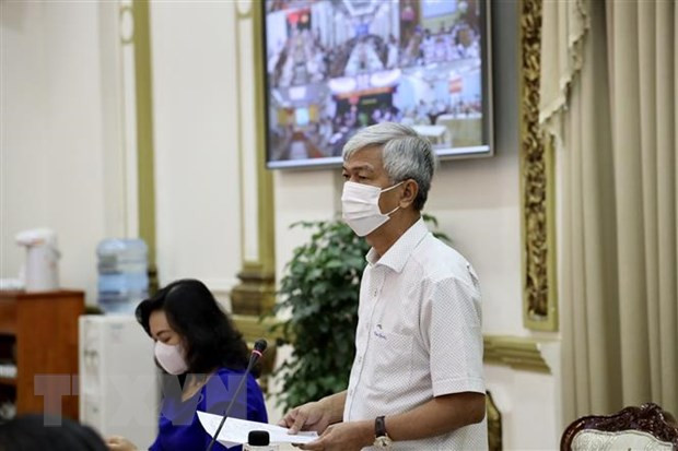Ông Võ Văn Hoan, Phó Chủ tịch UBND Thành phố Hồ Chí Minh phát biểu chỉ đạo tại hội nghị. (Ảnh: TTXVN phát)