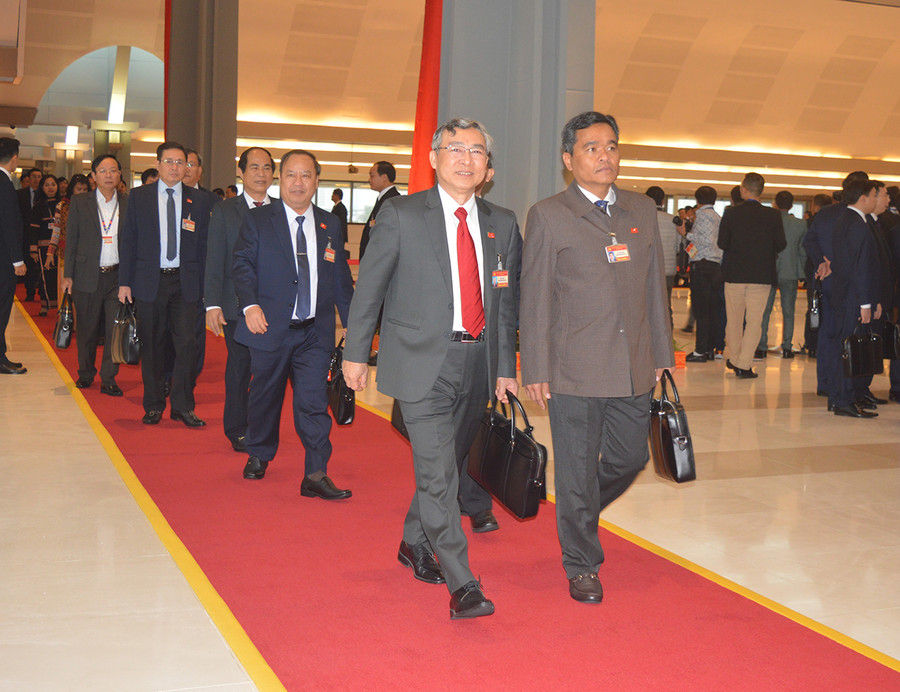 Đoàn đại biểu Đảng bộ tỉnh Gia Lai tham dự Đại hội đại biểu toàn quốc lần thứ XIII của Đảng. Ảnh: Phương Dung