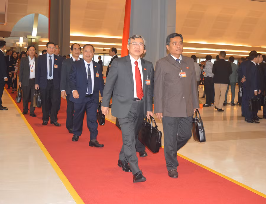 Đoàn đại biểu Đảng bộ tỉnh Gia Lai tham dự Đại hội đại biểu toàn quốc lần thứ XIII của Đảng. Ảnh: Phương Dung