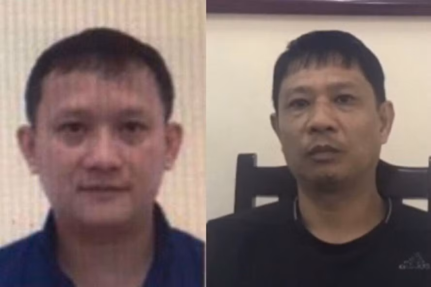 Ông chủ Công ty Nhật Cường Bùi Quang Huy (trái) và Bùi Quang Việt. Ảnh: Công an cung cấp.