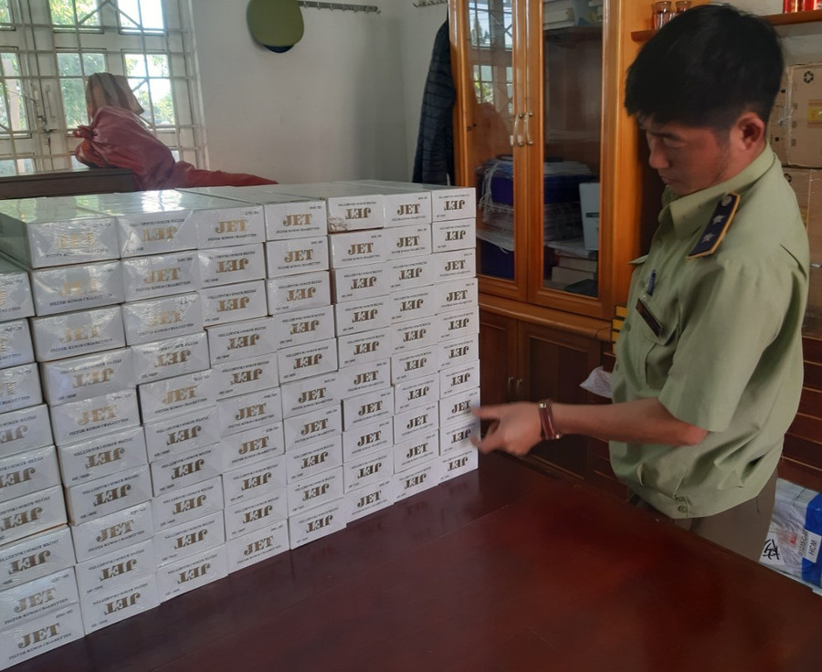 Toàn bộ số thuốc lá điếu nhập lậu đã bị tịch thu theo quy định. Ảnh: Anh Huy Toàn bộ số thuốc lá điếu nhập lậu đã được tịch thu theo quy định