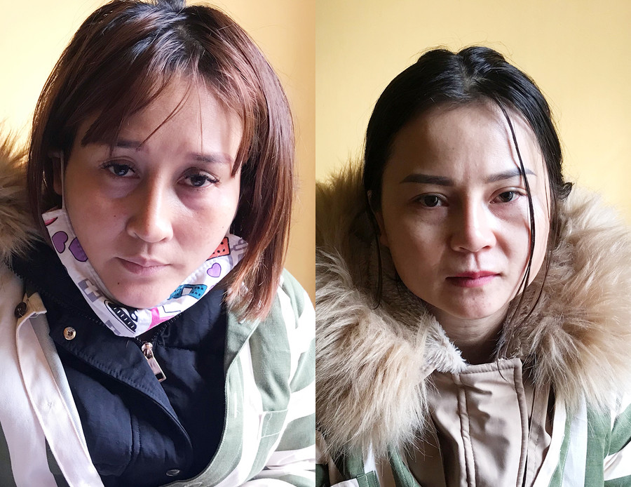  2 đối tượng Nguyễn Thị Hương (trái) và Đặng Thị Thu Hương đang bị tạm giữ hình sự. Ảnh: Văn Ngọc